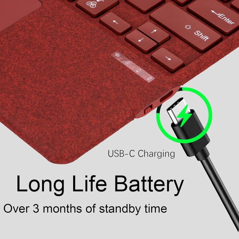 Mobee Bluetooth Type Cover for Microsoft Surface Pro 13 inch, Compatible with Surface Pro 13"(11th Edition) / Pro 11 / Pro 10 / Pro 9 / Pro 8 / Pro X, Slim Keyboard with Trackpad Mouse, Backlit - Image 5